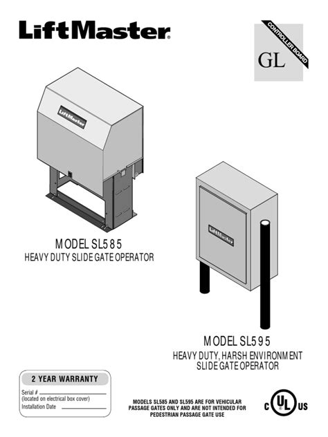 liftmaster sl595 manual